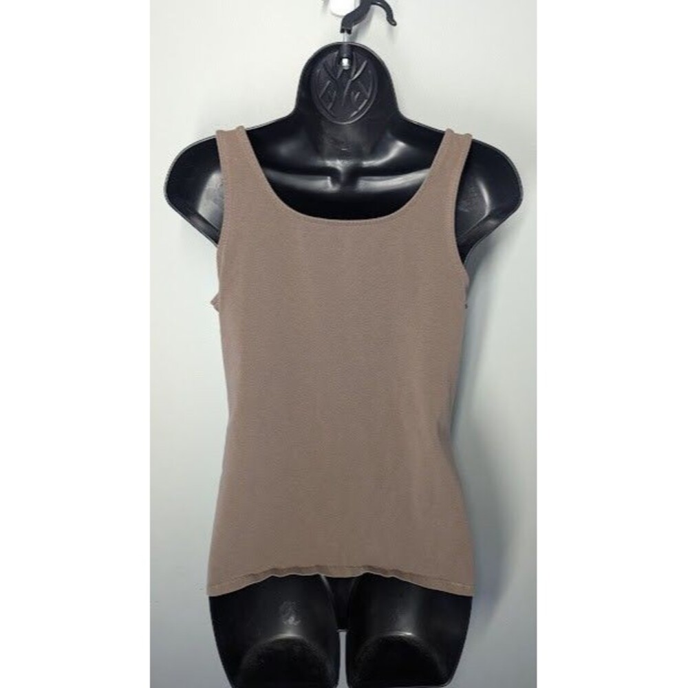 J.Jill Perfect Tank Top Womens M Brown Scoop Neck Sleeveless Blouse Preppy - Picture 2 of 4
